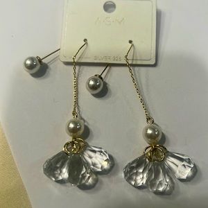Earring drop from the back 2 in one